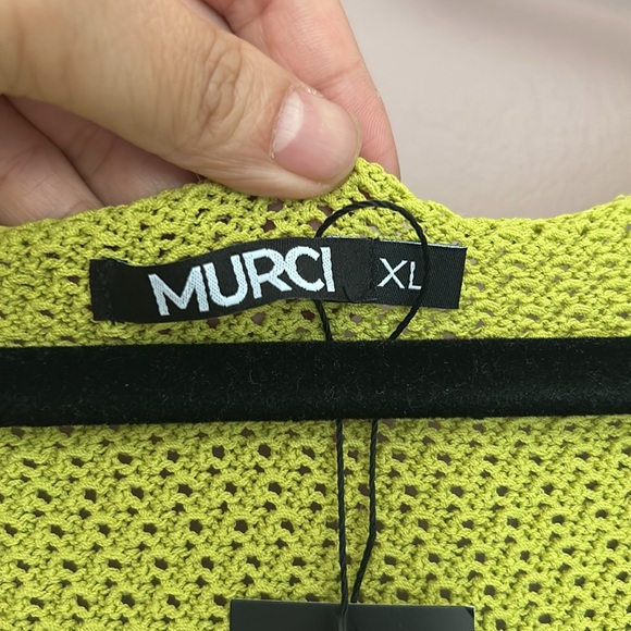 Mucri NWT Deep Scoop Neck Knitted Maxi Dress Stretch In Fig Leaf Size XL - Picture 8 of 16